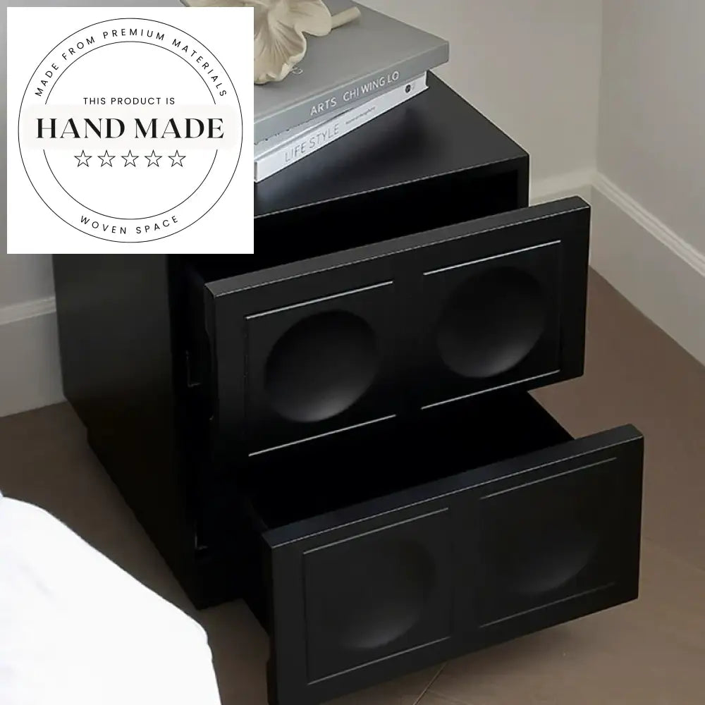 French Modern White Nightstand with Mirrored Drawers Bedside Table