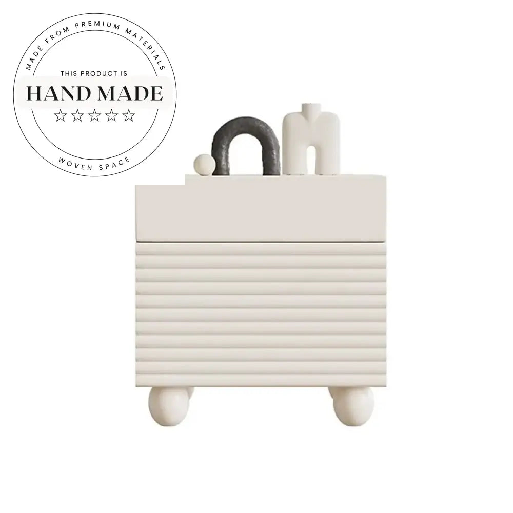 French Modern White Wooden 2-Drawer Storage Apartment Bedside Table