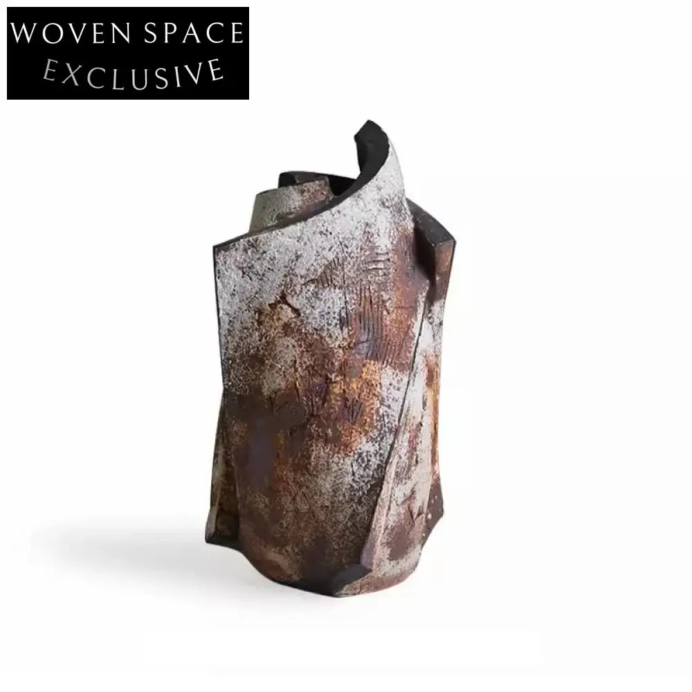 French Retro Black Ceramic Unique Shape Living Room Decor Vase