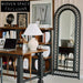 French Retro Black Rattan Full Length Floor Mirror for Bedroom Living Room