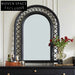 French Retro Black Rattan Full Length Floor Mirror for Bedroom Living Room