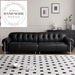 French Retro Luxury 3-Seater Genuine Leather Sectional Sofa
