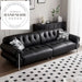 French Retro Luxury 3-Seater Genuine Leather Sectional Sofa
