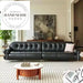 French Retro Luxury 3-Seater Genuine Leather Sectional Sofa