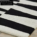 French Retro Modern Black White Geometric Plaid Shaggy Area Rug