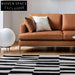 French Retro Modern Black White Geometric Plaid Shaggy Area Rug