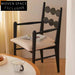 French retro solid wood dining chair home small apartment soft armrest single chair living room net celebrity medieval