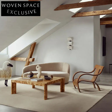 French Retro White High Pile Area Rug for Living Room & Bedroom Rug