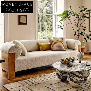 French Retro Wooden Frame Curved Couch Sofa Set for Hotel and Home