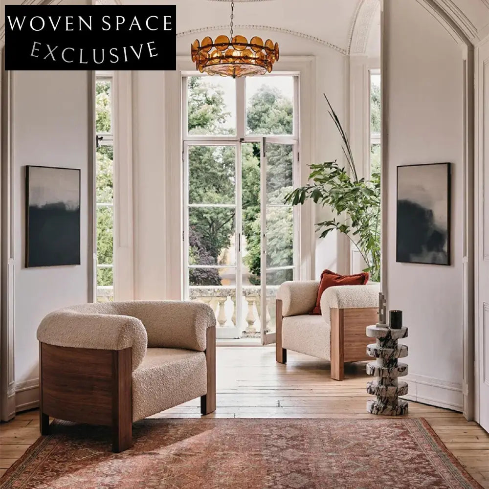 French Retro Wooden Frame Curved Couch Sofa Set for Hotel and Home