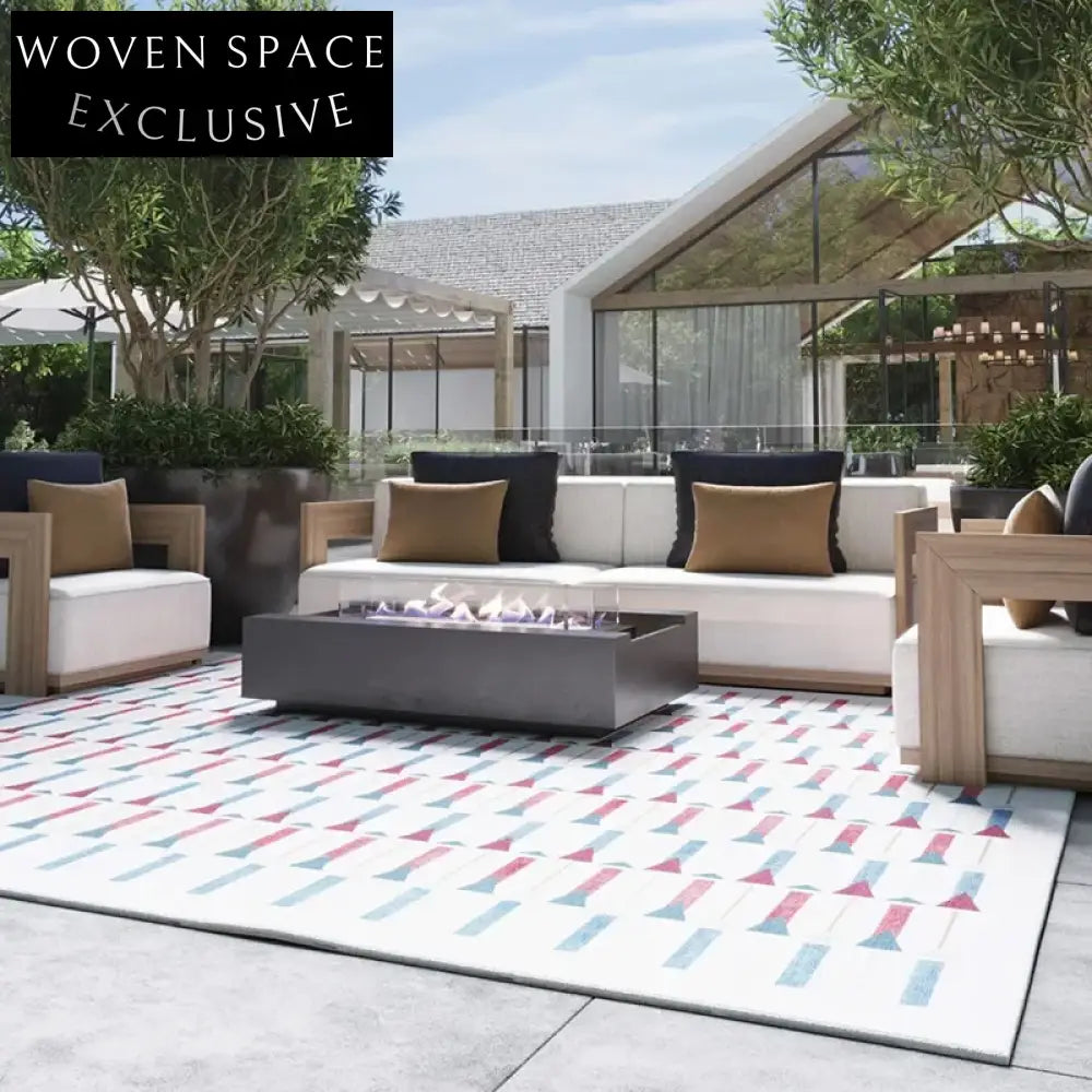 French Style Handmade Retro Geometric Carpet for Living Room Bedroom, 13mm Thick