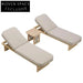 French Teak Wood Outdoor Adjustable Day Bed with Waterproof Cushion and Footrest Lounge