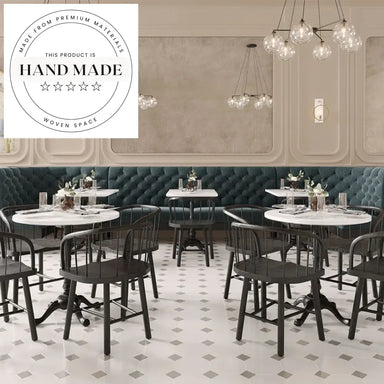 French Vintage Modern Bistro Coffee Shop Metal Wood Top Dining Table