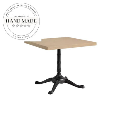 French Vintage Modern Bistro Coffee Shop Metal Wood Top Dining Table