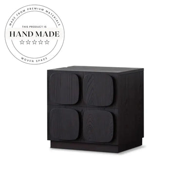 French Vintage Wooden Nightstand with Mirrored Drawers Modern Bedside Table