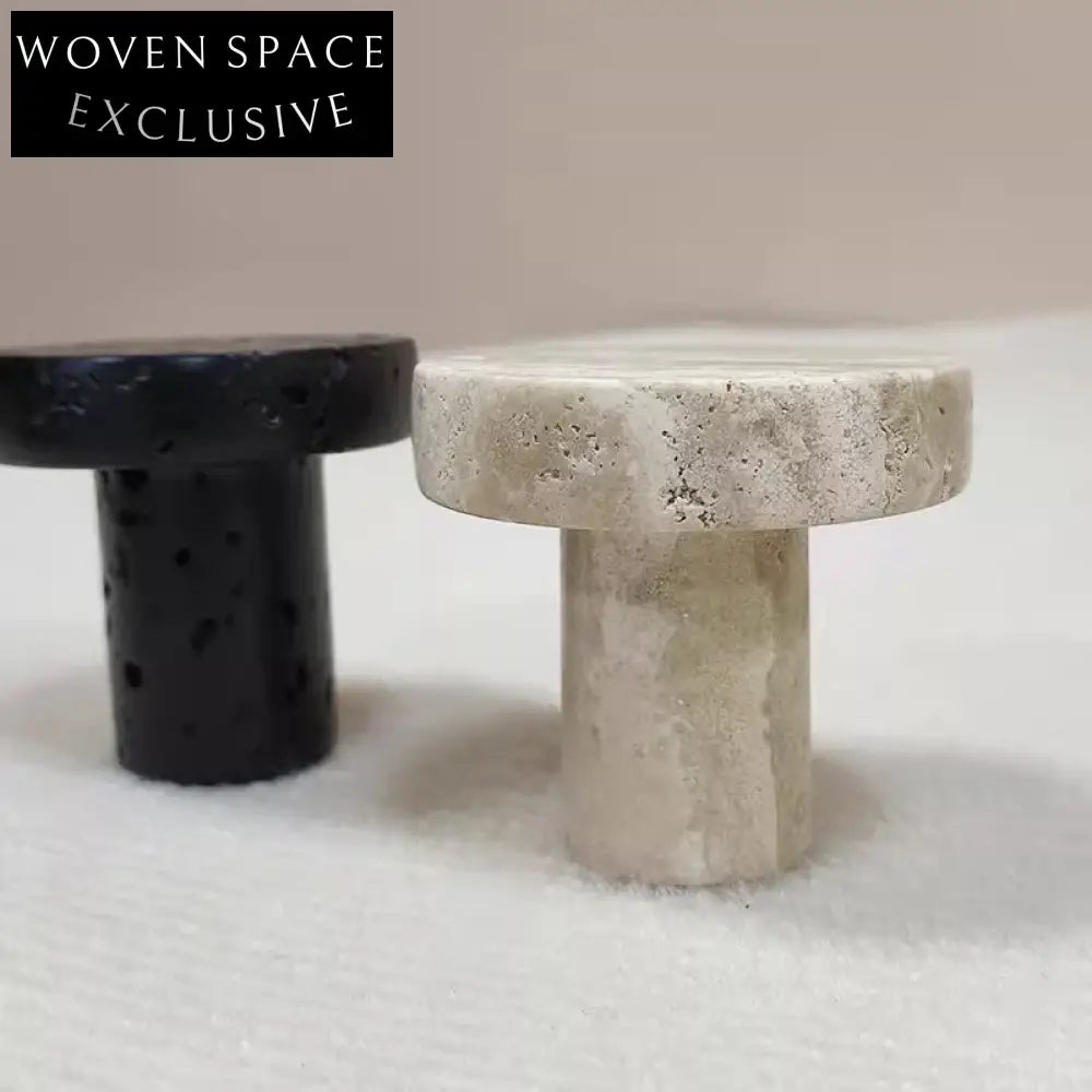 French Wabi-sabi Beige Travertine Wall Hook - Elegant Natural Stone Hanger