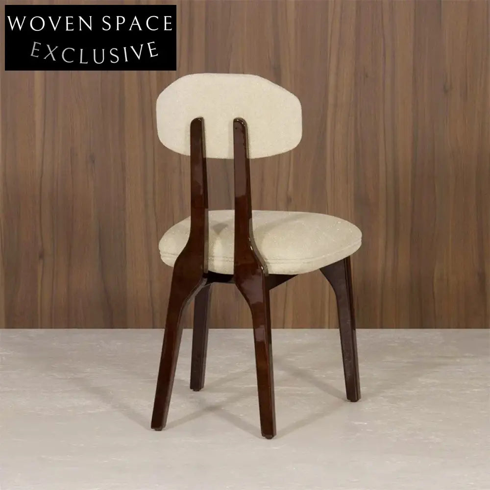 French Wabi-Sabi Wooden Dining Chair: Elegant Back Support Home Furniture