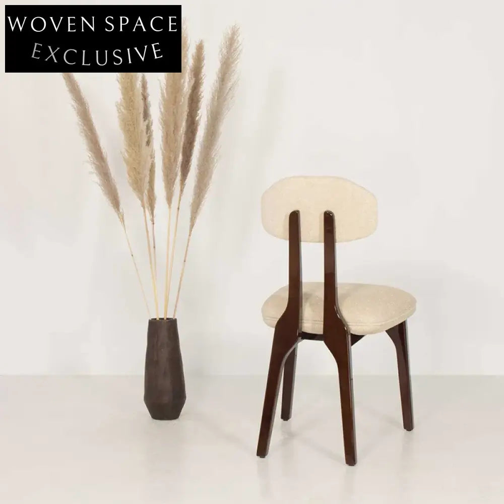 French Wabi-Sabi Wooden Dining Chair: Elegant Back Support Home Furniture