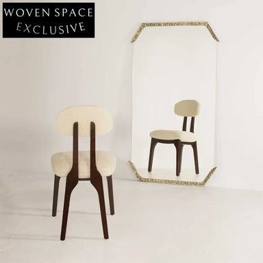 French Wabi-Sabi Wooden Dining Chair: Elegant Back Support Home Furniture