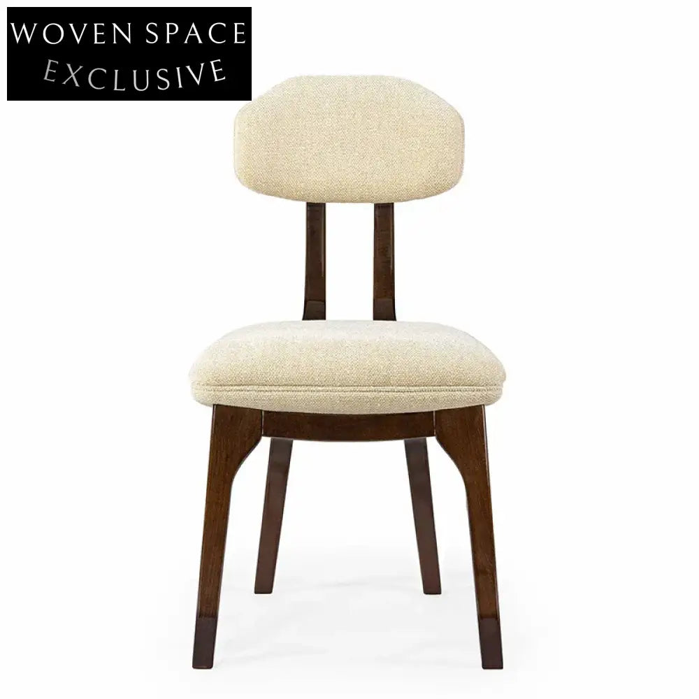 French Wabi-Sabi Wooden Dining Chair: Elegant Back Support Home Furniture