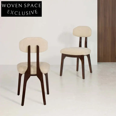 French Wabi-Sabi Wooden Dining Chair: Elegant Back Support Home Furniture