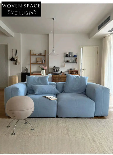 Furnishing sofa small apartment modular sofa Nordic fabric removable and washable living room ins square sofa