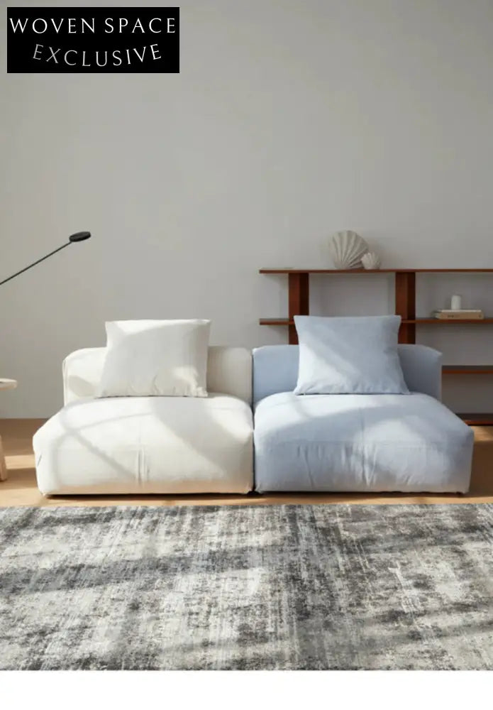 Furnishing sofa small apartment modular sofa Nordic fabric removable and washable living room ins square sofa