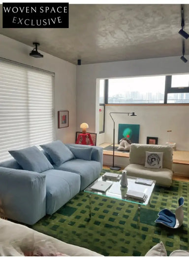 Furnishing sofa small apartment modular sofa Nordic fabric removable and washable living room ins square sofa