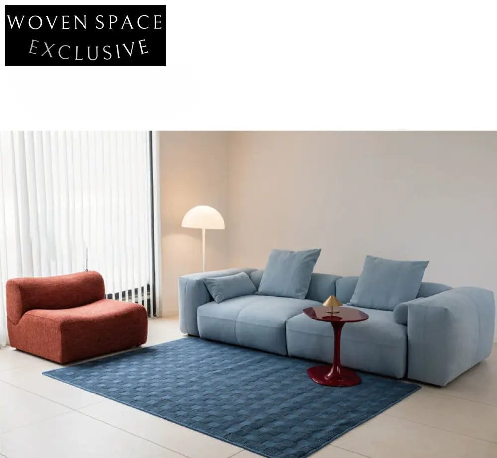 Furnishing sofa small apartment modular sofa Nordic fabric removable and washable living room ins square sofa