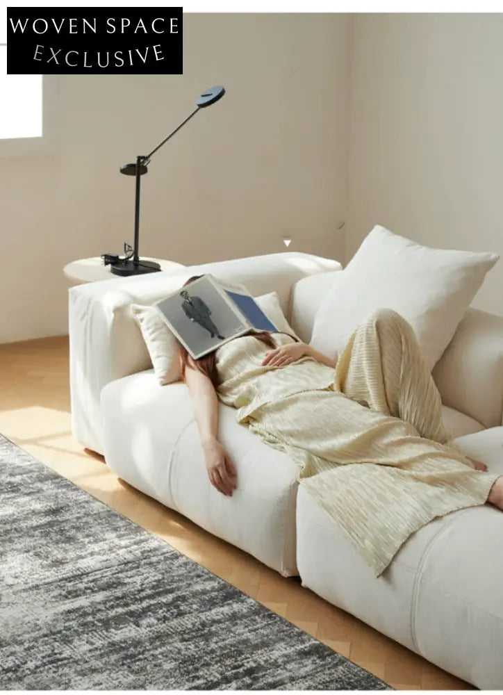 Furnishing sofa small apartment modular sofa Nordic fabric removable and washable living room ins square sofa