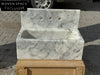 Gauthier Carrara Ribbed Backsplash Marble Sink