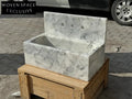 Gauthier Carrara Ribbed Backsplash Marble Sink