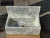 Gauthier Carrara Ribbed Backsplash Marble Sink