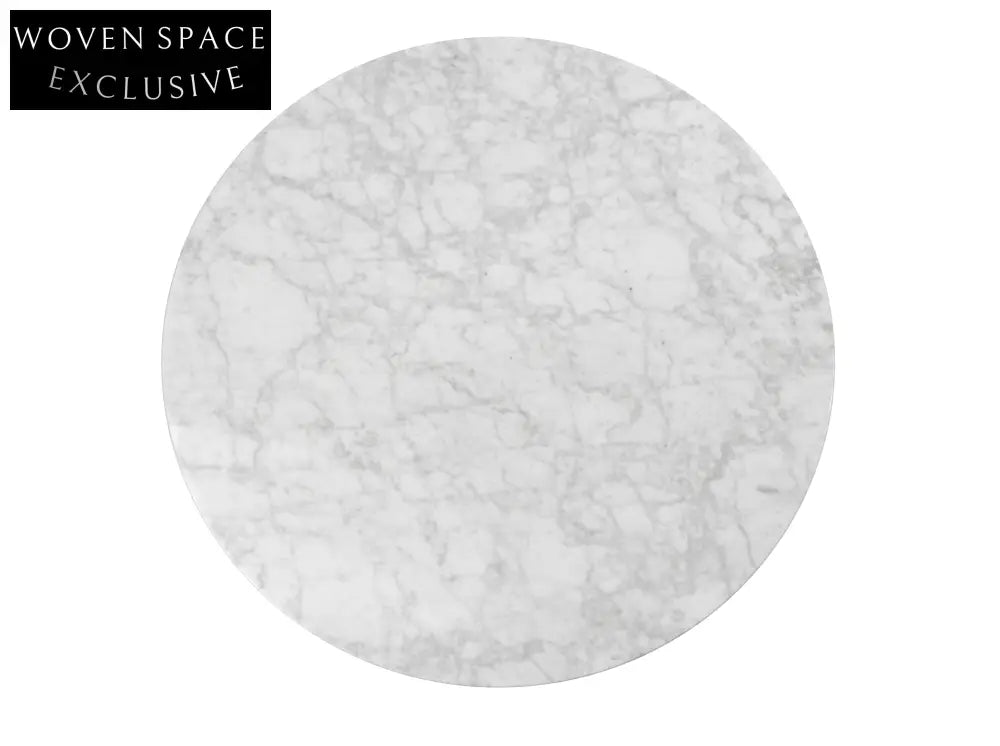 Geo 100cm Round Marble Coffee Table With Black Base Coffee Tables