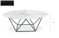 Geo 100cm Round Marble Coffee Table With Black Base Coffee Tables