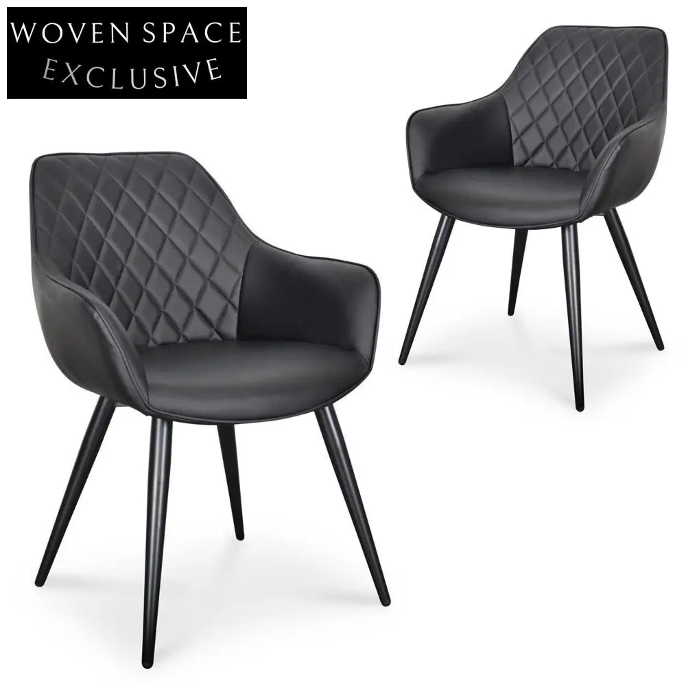 CDC2082-SE - Dining Chair - Black PU (Set of 2)