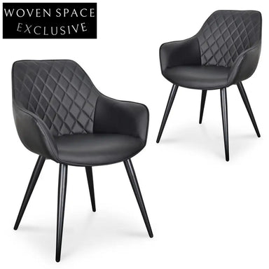 CDC2082-SE - Dining Chair - Black PU (Set of 2)