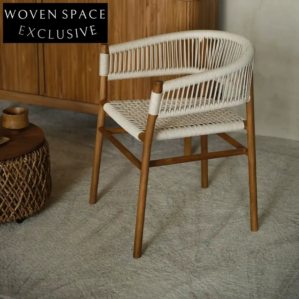 Giacinto Solid Wood Rattan Backrest Lounge Chair Solid Wood