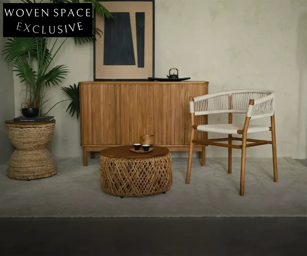 Giacinto Solid Wood Rattan Backrest Lounge Chair Solid Wood