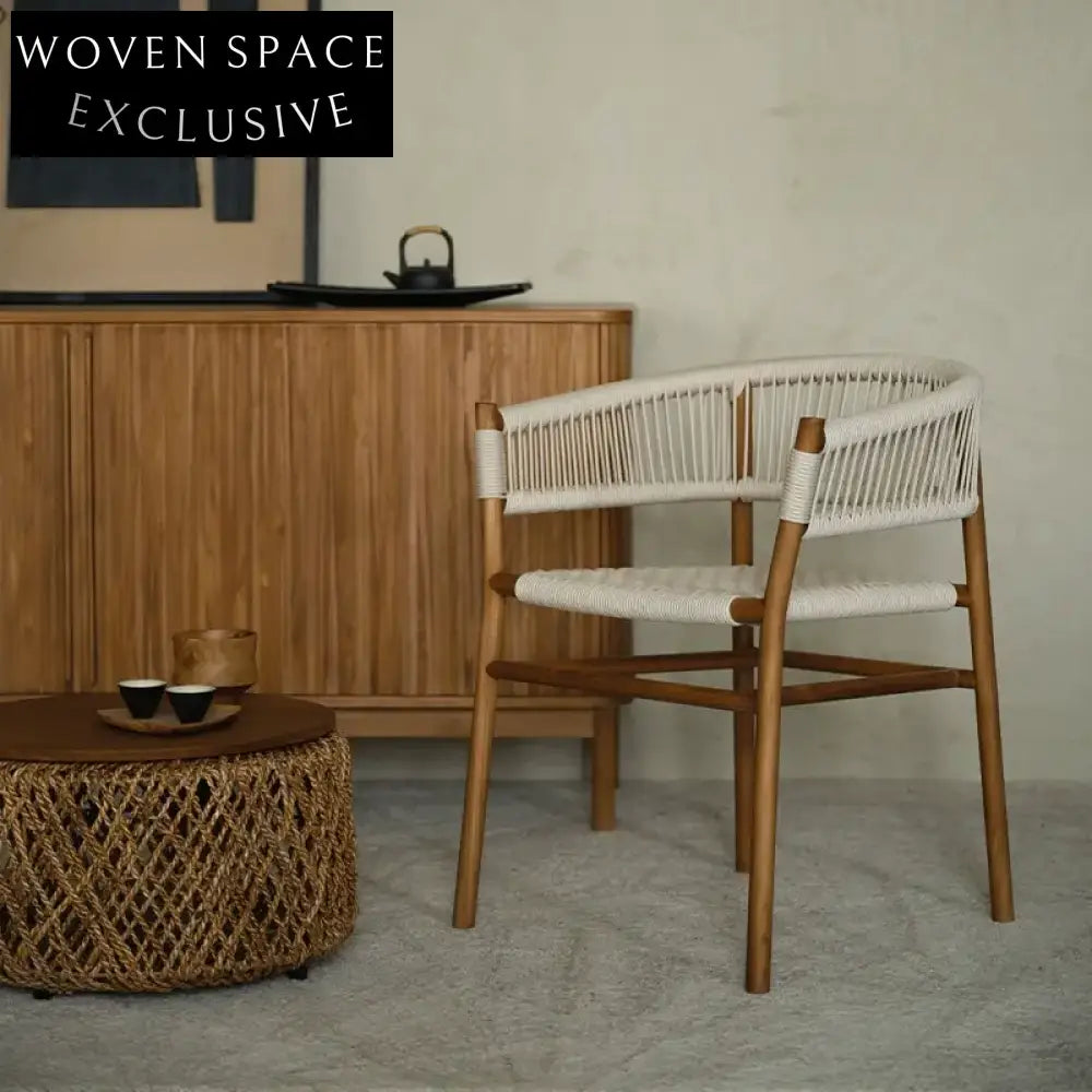 Giacinto Solid Wood Rattan Backrest Lounge Chair Solid Wood