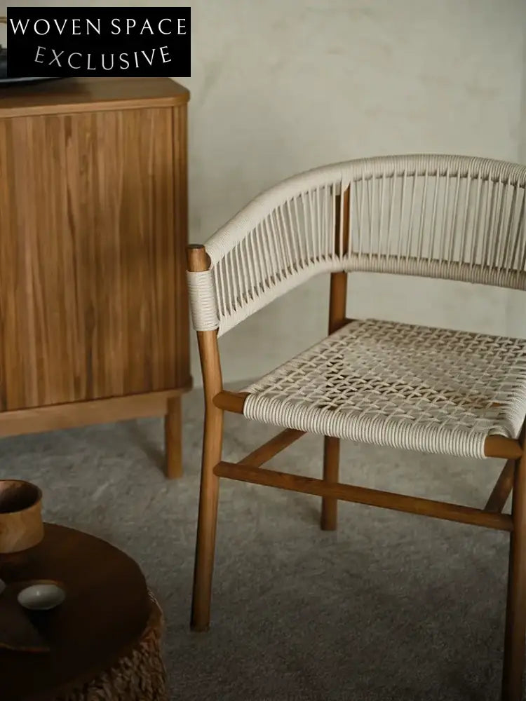 Giacinto Solid Wood Rattan Backrest Lounge Chair Solid Wood