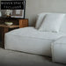 Gioia White Fabric Tofu Block Style Sofa Black Combination 2: Left + Right