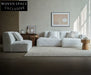 Gioia White Fabric Tofu Block Style Sofa Black Combination 2: Left + Right
