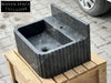 Giovanni Black Bayat ribbed backsplash marble sink