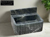 Giovanni Black Bayat ribbed backsplash marble sink