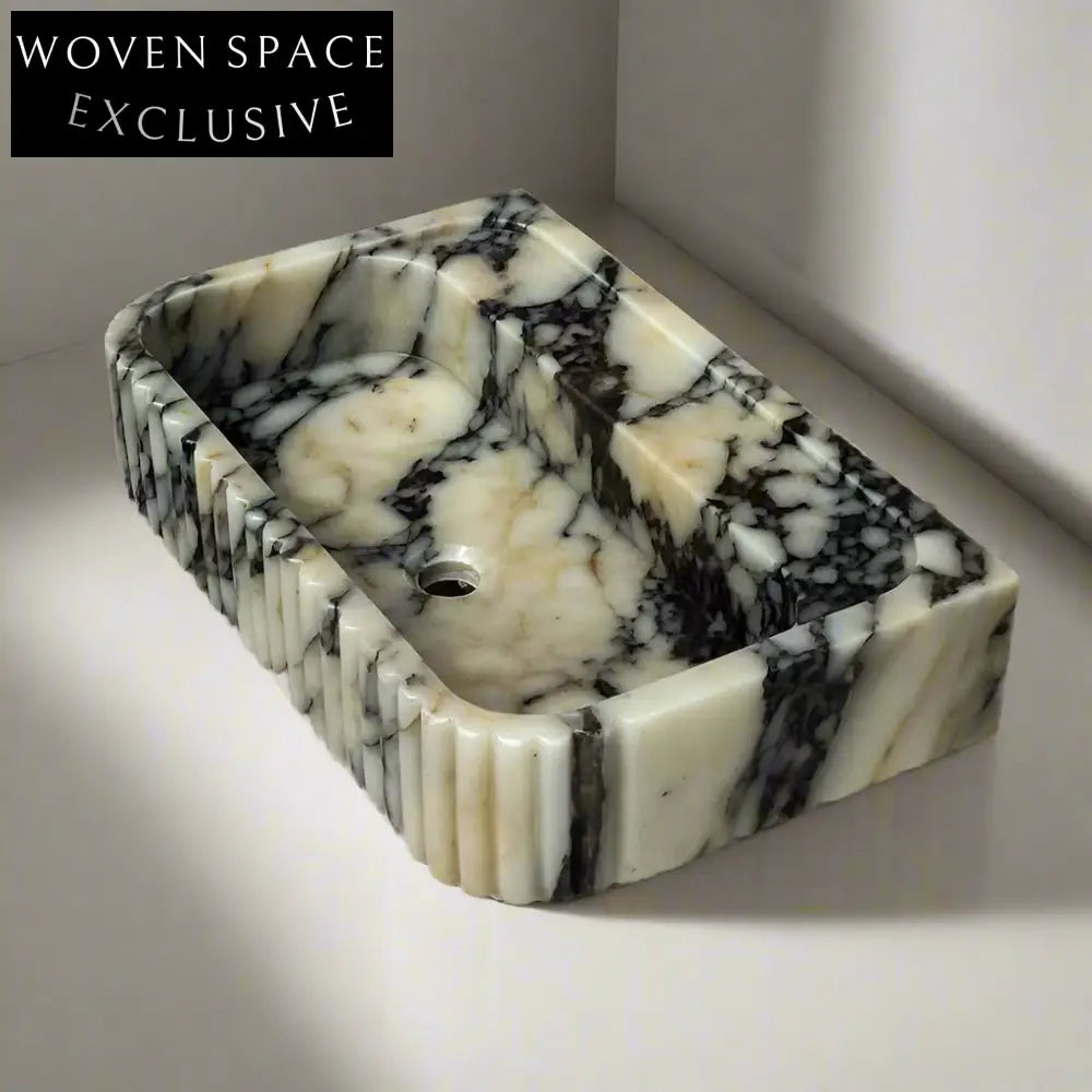 Giovanni Viola Marble Sink Hand-Carved Wall Mount Design