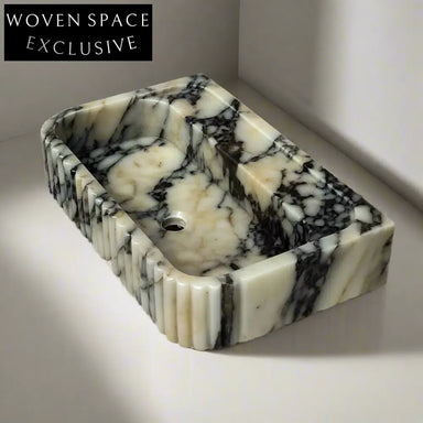Giovanni Viola Marble Sink Hand-Carved Wall Mount Design