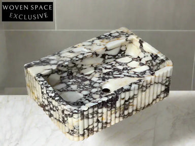 Giovanni Viola Marble Sink Ribbed Sides Trendy Bathroom Vanity