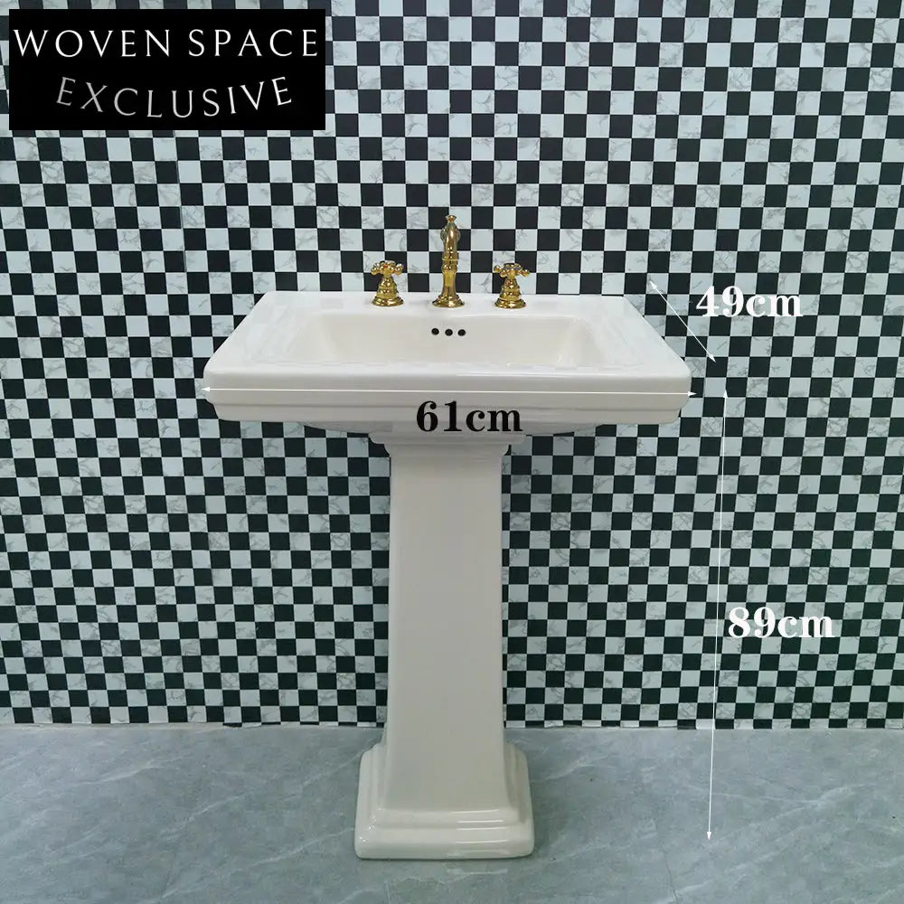 Giulia european ceramic pedestal wash basin Single basin + column