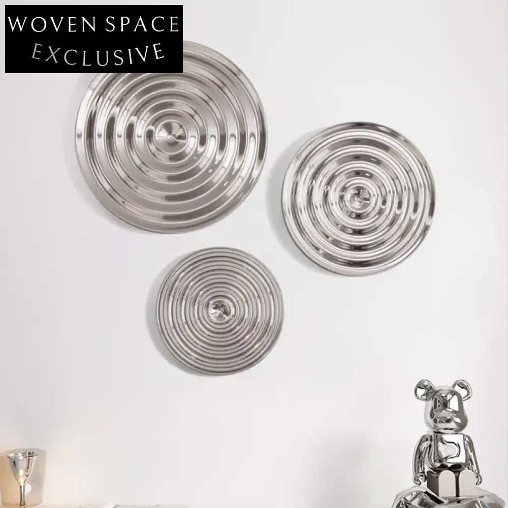 Glamorous Round Stainless Steel Wall Art Decor Set for Modern Living
